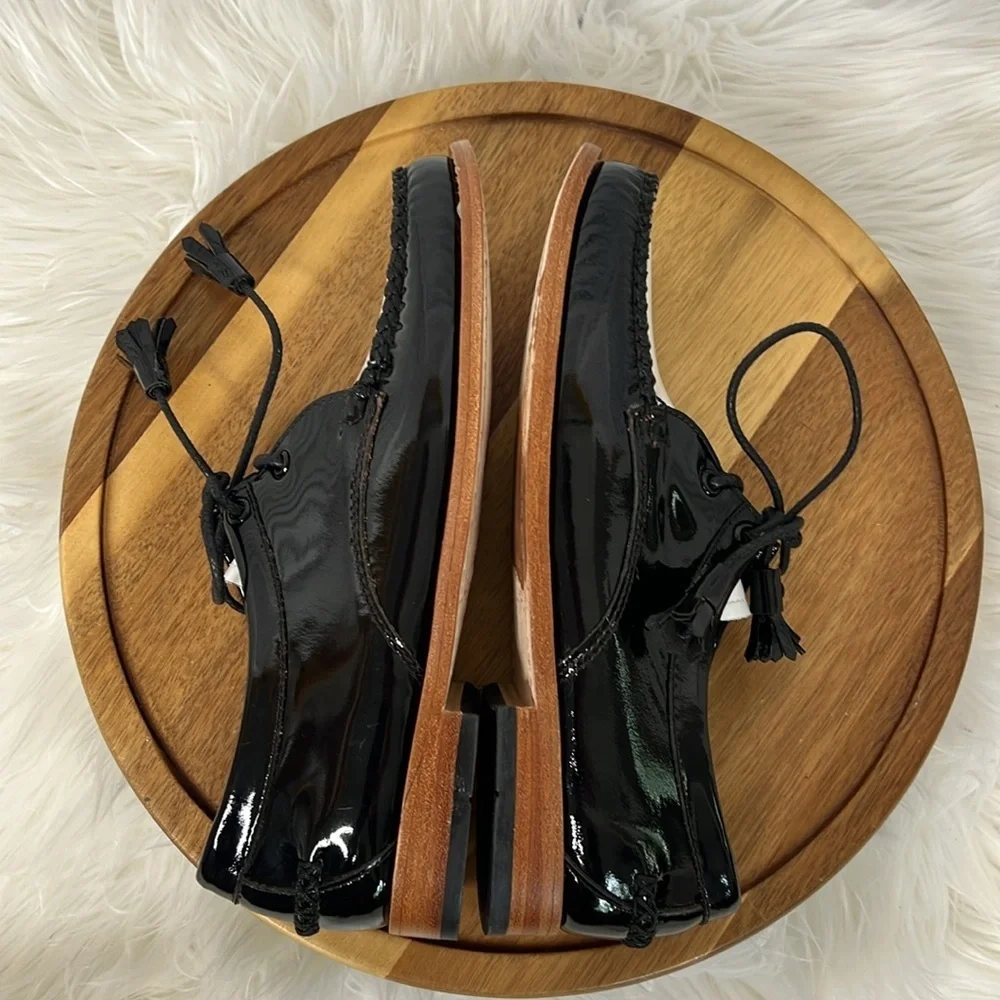 WEEJUNS l G.W. Bass & Co. The Winnie Black White Patent Leather Oxford Size 6 - Picture 8 of 12